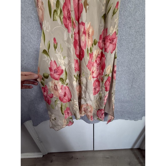 Lane Bryant Silk Skirt Top Set Womens 2X Beige Pink Floral Lace 2 Piece Outfit - Picture 15 of 16